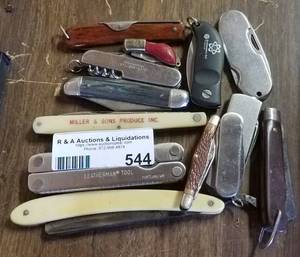 lot 544 image: LOT OF ASSORTED VINTAGE POCKET KNIVES