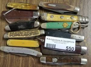 lot 550 image: LOT OF VINTAGE POCKET KNIVES