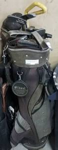 lot 566 image: GOLF CLUB BAG WITH 21 ASSORTED CLUBS (BIDDING BY THE  PIECE)