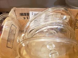 lot 387 image: LOT OF ASSORTED GLASS LIDS