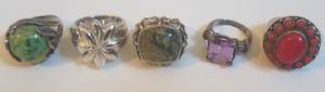 lot 598 image: 925 SILVER RINGS (BIDDING BY THE  PIECE)