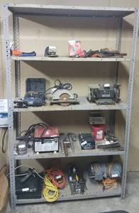 lot 612 image: 5-TIER METAL GARAGE SHELF (DELAYED PICK UP - AFTER 300 PM) CONTENTS NOT INCLUDED