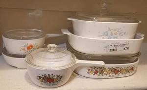 lot 378 image: VINTAGE CORNING WARE DISHES (BIDDING BY THE PIECE)