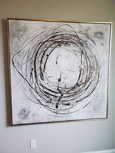 lot 22 image: Metallic Circular Design Giclee on Canvas