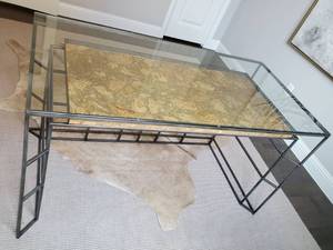 lot 26 image: Steel & Glass Writing Desk from Melange Gavin Collection