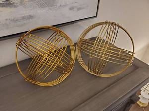lot 39 image: Pair of Gold Colored Spheres