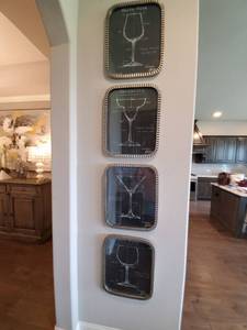 lot 44 image: Cocktail Glass Blue Prints Framed with Glass