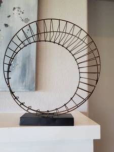 lot 58 image: Round Metal Wire Sculpture by Three Hands Corp