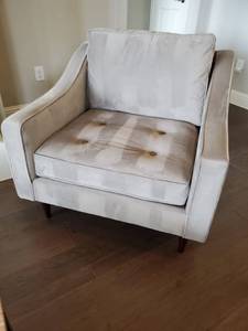 lot 63 image: Granite Colored Microfiber Arm Chair from Weirs Furniture