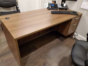 lot 99 image: Two Drawer Laminated Office Desk