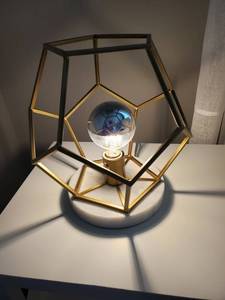 lot 108 image: Geometric Table Lamp with White Marble Base