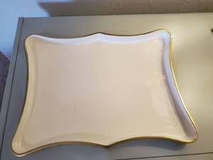 lot 135 image: Metal Tray with White Enameled Top