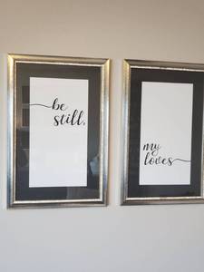 lot 149 image: Framed Inspirational Be Still & My Loves Art