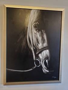 lot 162 image: Framed & Signed Horse Giclee on Canvas