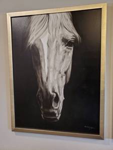 lot 163 image: Framed & Signed Horse Giclee on Canvas