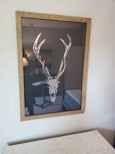 lot 175 image: Framed Silver Metallic Skull Giclee on Paper