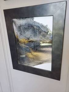 lot 26 image: Framed Abstract Resin on Board