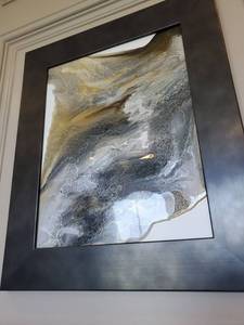 lot 29 image: Framed Abstract Resin on Board