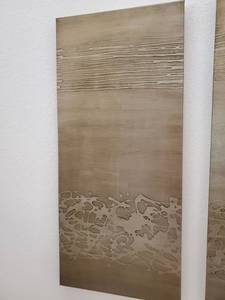 lot 38 image: Textured Gold Giclee on Canvas Metal Alloy 9