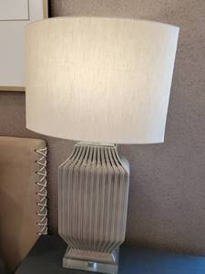 lot 48 image: Surya Blacklake Table Lamp with Linen Shade
