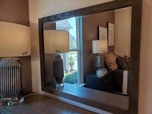 lot 56 image: Wood Framed Beveled Mirror from Belize Collection