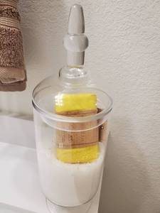lot 58 image: Glass Jar with Bath Salts & Turmeric Bar Soap