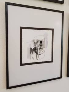 lot 61 image: Signed Art on Paper Grey Scale 4