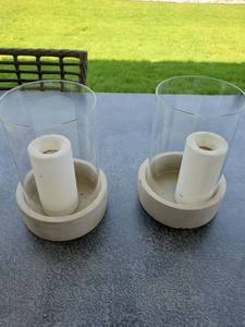 lot 112 image: Pair of Candleholders with Battery Powered Candles