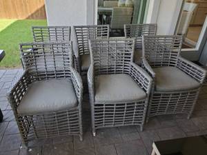 lot 113 image: Zou Modern Sandbanks Grey Patio Dining Chairs