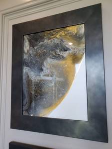 lot 27 image: Framed Abstract Resin on Board