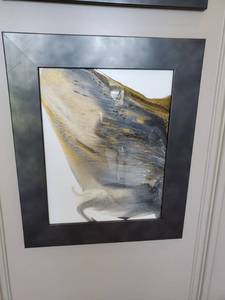 lot 28 image: Framed Abstract Resin on Board