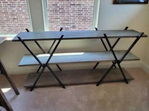 lot 175 image: Wood Shelf Unit with Metal Frame