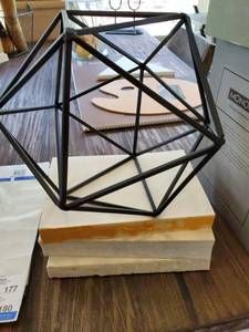 lot 178 image: Metal Sculpture with 3 Books