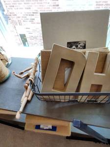 lot 187 image: Wire Basket with Crafting Goodies