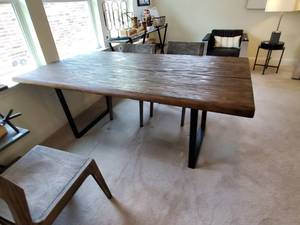 lot 191 image: Wood Table with Metal Base