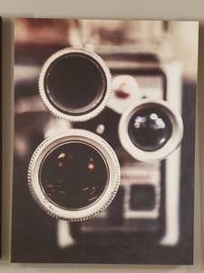 lot 196 image: Vintage Photo Print on Canvas - Trio of Lenses