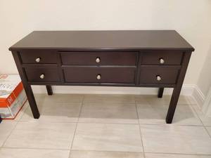 lot 220 image: One-Drawer Wood Console by Madison Park