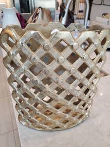 lot 227 image: Metal Lattice Vase