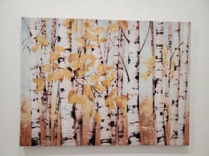 lot 8 image: Birch Trees Print on Canvas