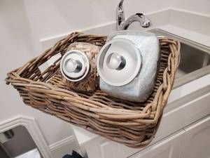 lot 10 image: Rattan Basket with Laundry Items