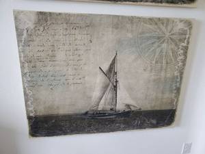 lot 22 image: Antique Look Boat Giclee Set Sail I