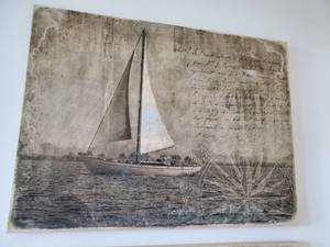 lot 23 image: Antique Look Boat Giclee Set Sail II