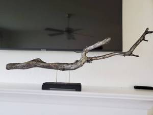 lot 48 image: Uttermost Becan Metallic Silver Driftwood Branch Sculpture on Base