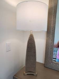 lot 49 image: Kolva Antiqued Silver Table Lamp by Uttermost