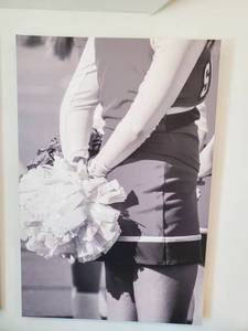 lot 70 image: Black & White Cheerleader Print on Canvas