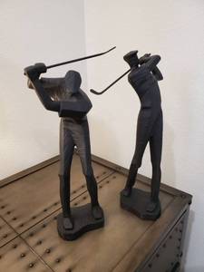 lot 98 image: Pair of Resin Golfer Statues