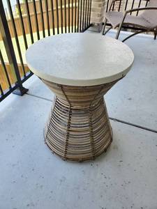 lot 162 image: Round Outdoor Side Table