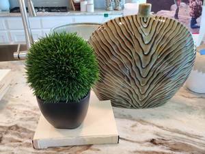 lot 193 image: Inka Short Ceramic Vase & Faux Greenery