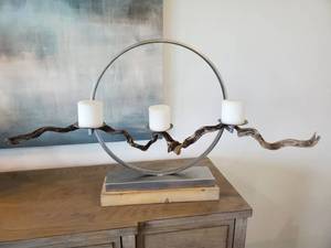 lot 112 image: Ameera Circular Candle Holder with Branch by Uttermost