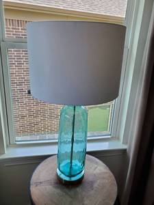 lot 156 image: Aqua Glass Table Lamp